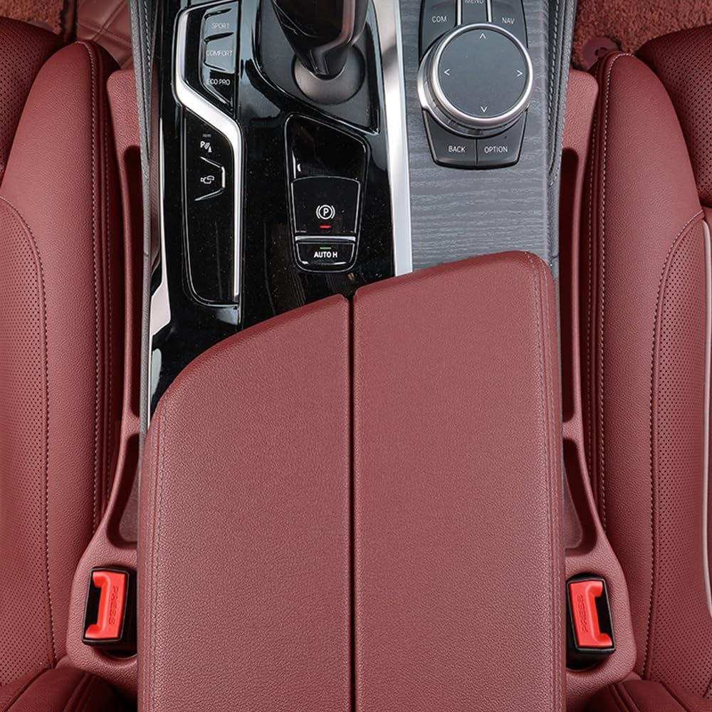 Car Seat Gap Filler Organizer Universal for Car SUV Truck Accessories Seat Gap Plug Blocker with Storage Slot Red 2 Pack