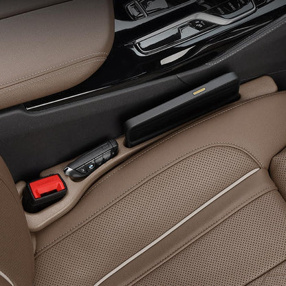 Car Seat Gap Filler Organizer Universal for Car SUV Truck Accessories Seat Gap Plug Blocker with Storage Slot Brown 2 Pack