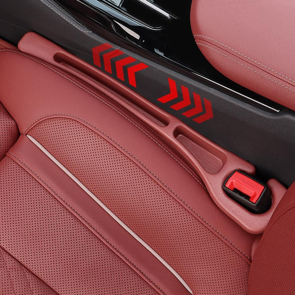 Car Seat Gap Filler Organizer Universal for Car SUV Truck Accessories Seat Gap Plug Blocker with Storage Slot Red 2 Pack